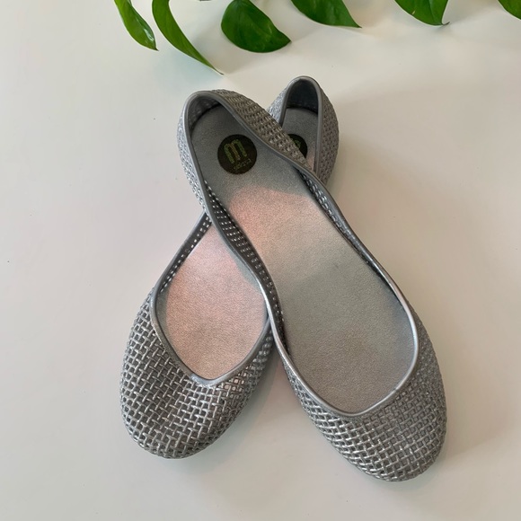 Melissa Shoes - Melissa Classic Silver Glitter Ballerina Flats
